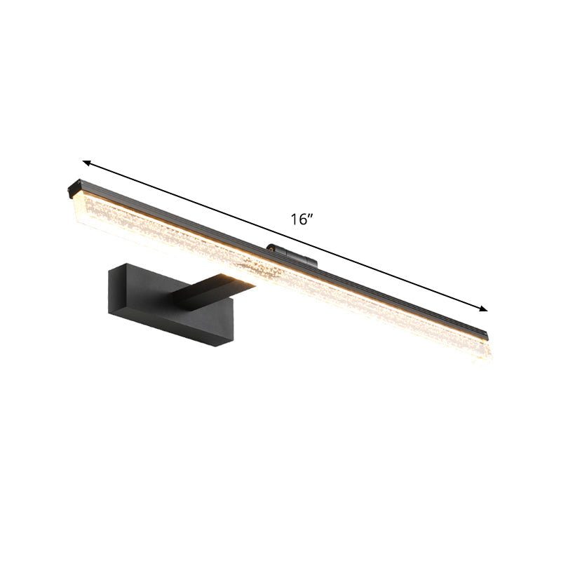 Lisslune | Modern LED Wall Lamp Fixture Black Streamlined Vanity Lighting Ideas with Acrylic Shade in Warm/White Light