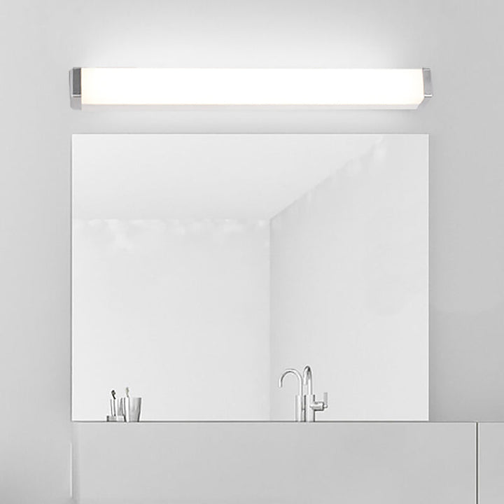 Lisslune | Metal Rectangle Vanity Lighting Modern LED Silver Wall Sconce Light in Warm/White Light for Bathroom