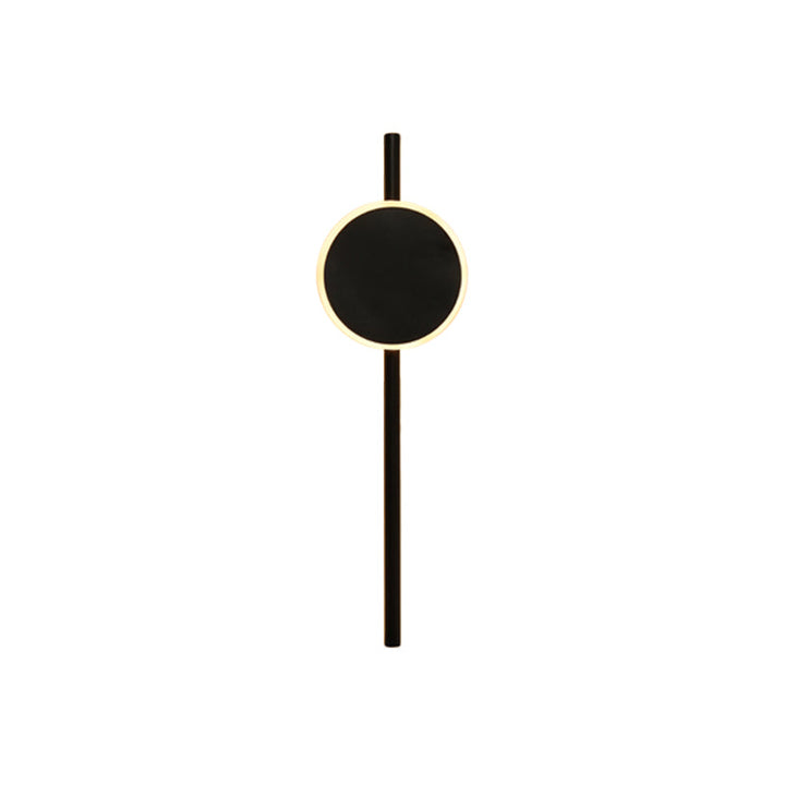 Lisslune | Nordic LED Flush Wall Lamp Black Round and Bar Wall Lighting Ideas with Metallic Shade in Warm/White Light