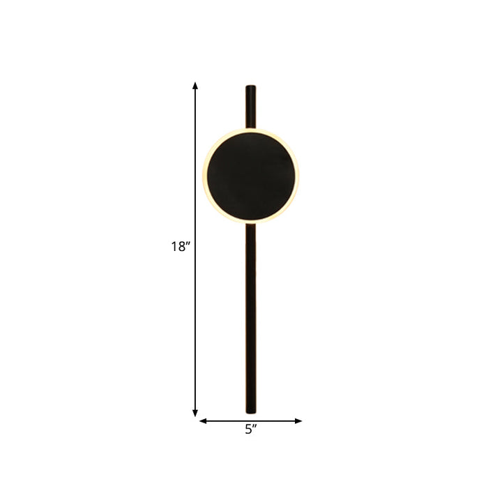 Lisslune | Nordic LED Flush Wall Lamp Black Round and Bar Wall Lighting Ideas with Metallic Shade in Warm/White Light