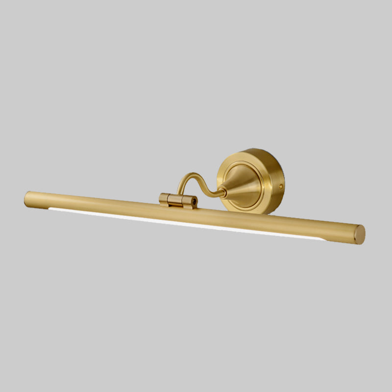 Lisslune | Metallic linear LED wall light contemporary black/gold adjustable vanity light fixture with acrylic shade