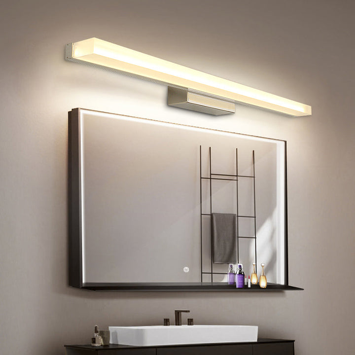 Lisslune | Extended Acrylic Vanity Lighting Modern Style LED Nickel Wall Light for Toilet