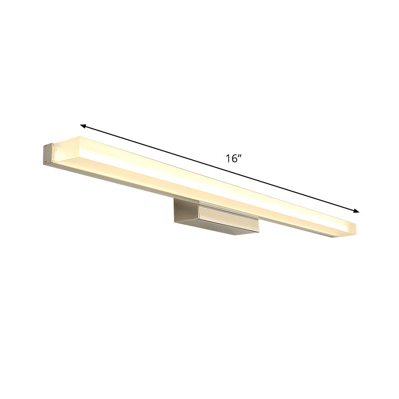 Lisslune | Extended Acrylic Vanity Lighting Modern Style LED Nickel Wall Light for Toilet