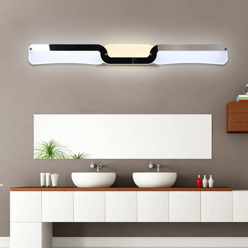 Lisslune | Ultra-Thin Wall Mirror Light Modern Acrylic LED Wall Lighting Unit in Chrome, Warm/White Light