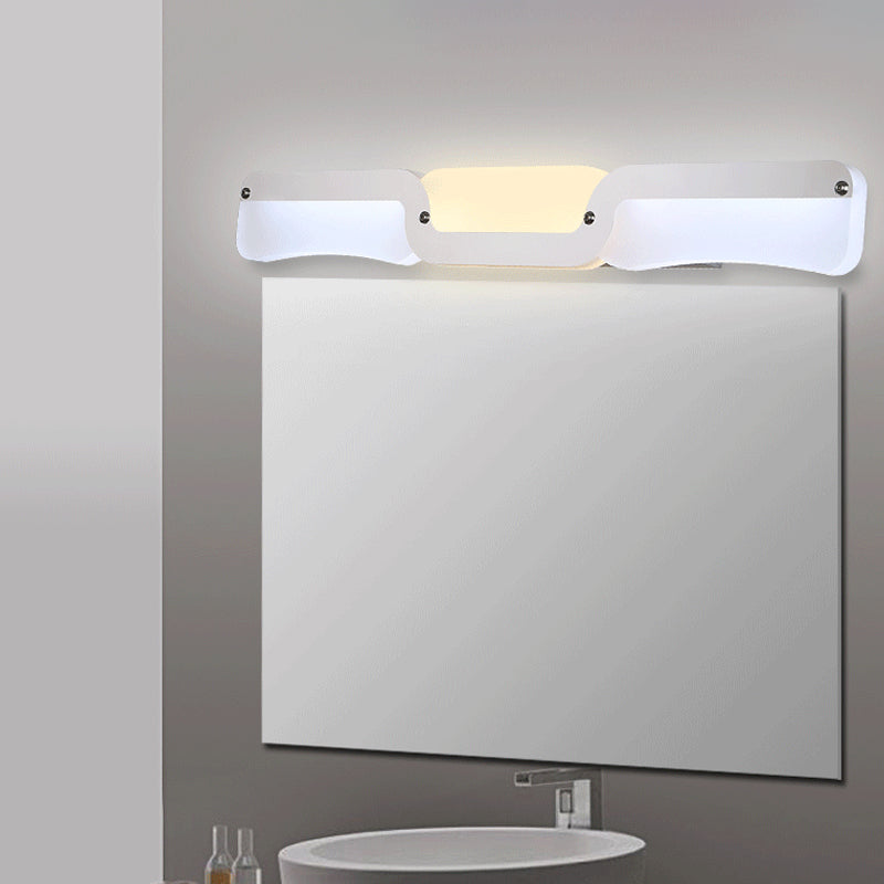 Lisslune | Ultra-Thin Wall Mirror Light Modern Acrylic LED Wall Lighting Unit in Chrome, Warm/White Light