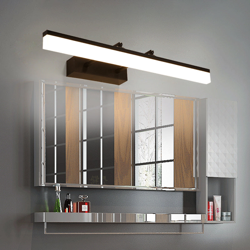 Lisslune | Simple 23.5"/27.5" L LED bar light black straight wall lighting ideas with acrylic shade in warm/white light