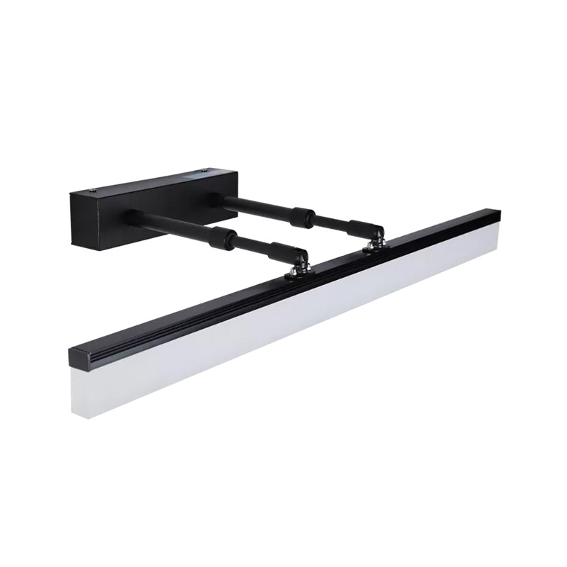 Lisslune | Simple 23.5"/27.5" L LED bar light black straight wall lighting ideas with acrylic shade in warm/white light