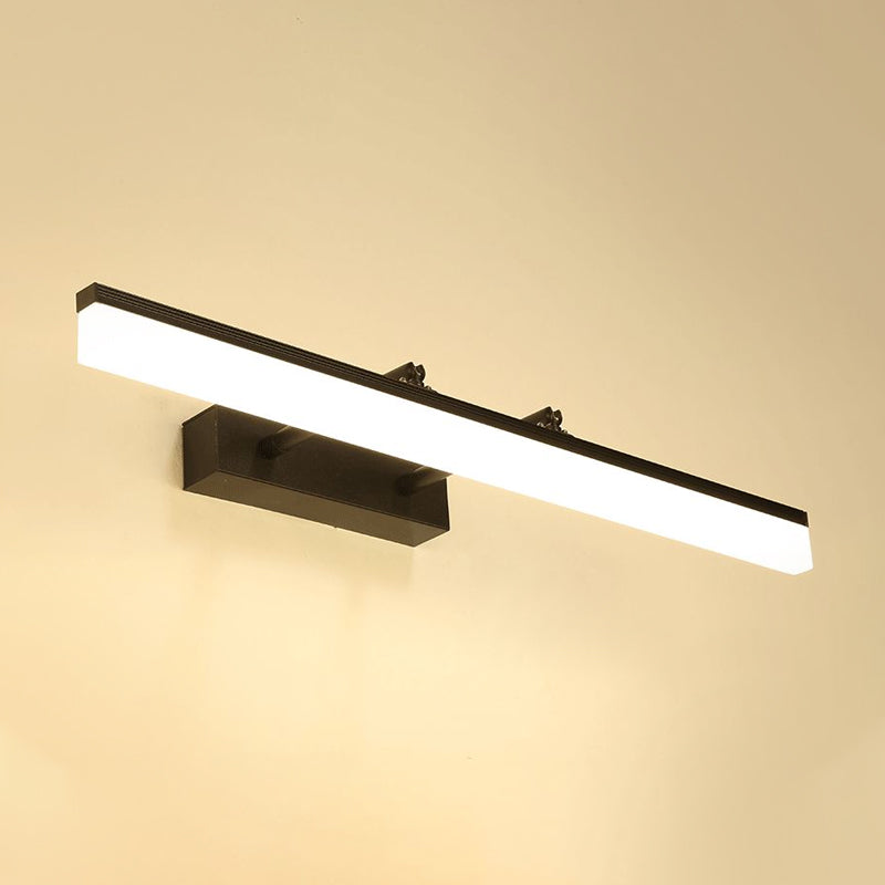 Lisslune | Simple 23.5"/27.5" L LED bar light black straight wall lighting ideas with acrylic shade in warm/white light