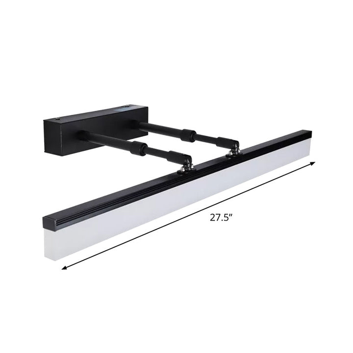 Lisslune | Simple 23.5"/27.5" L LED bar light black straight wall lighting ideas with acrylic shade in warm/white light