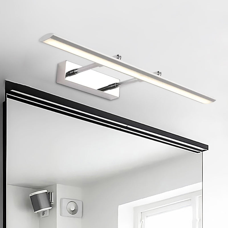 Lisslune | LED Washroom Vanity Lighting Minimalist Silver Wall Light with Extended Metal Shade