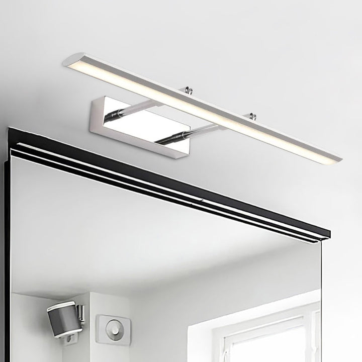 Lisslune | LED Washroom Vanity Lighting Minimalist Silver Wall Light with Extended Metal Shade