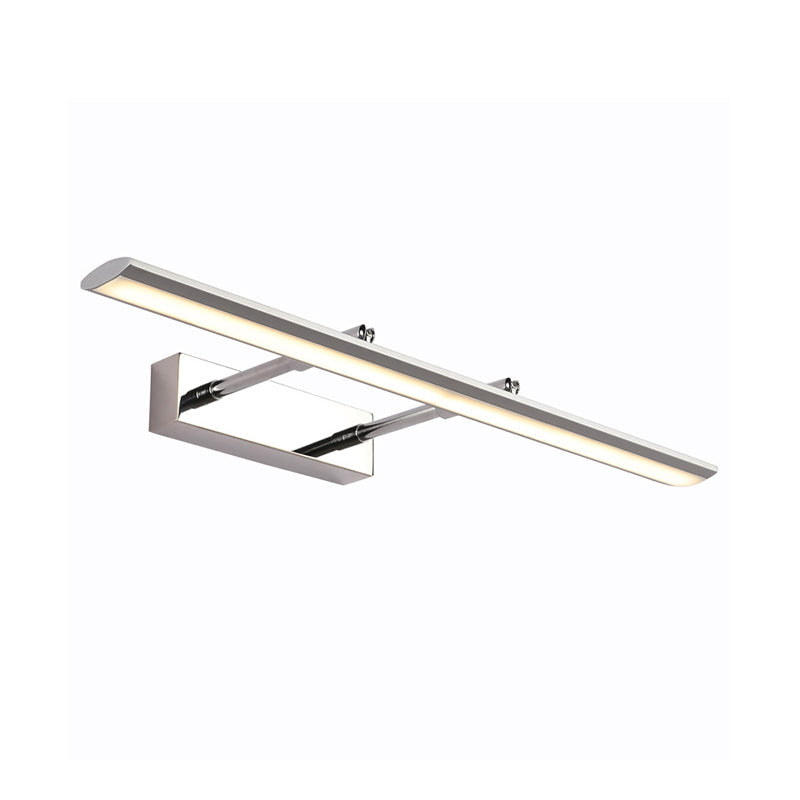 Lisslune | LED Washroom Vanity Lighting Minimalist Silver Wall Light with Extended Metal Shade