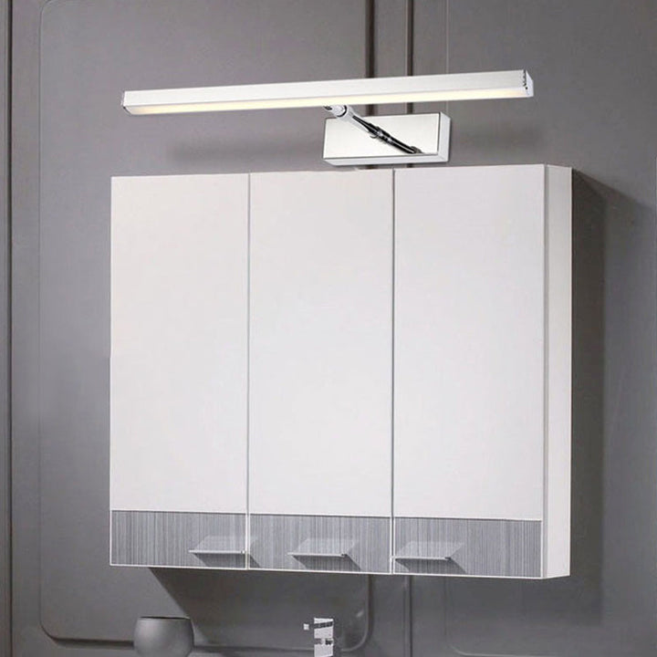 Lisslune | Metallic Linear Wall Mount Lighting Modern LED Wall Mirror Lighting in Chrome, Warm/White Light