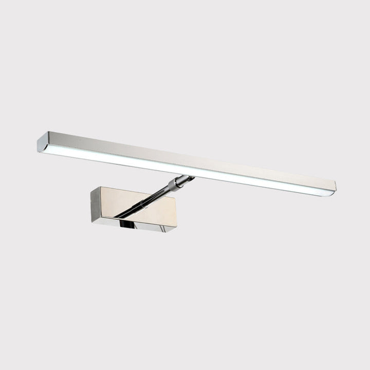 Lisslune | Metallic Linear Wall Mount Lighting Modern LED Wall Mirror Lighting in Chrome, Warm/White Light