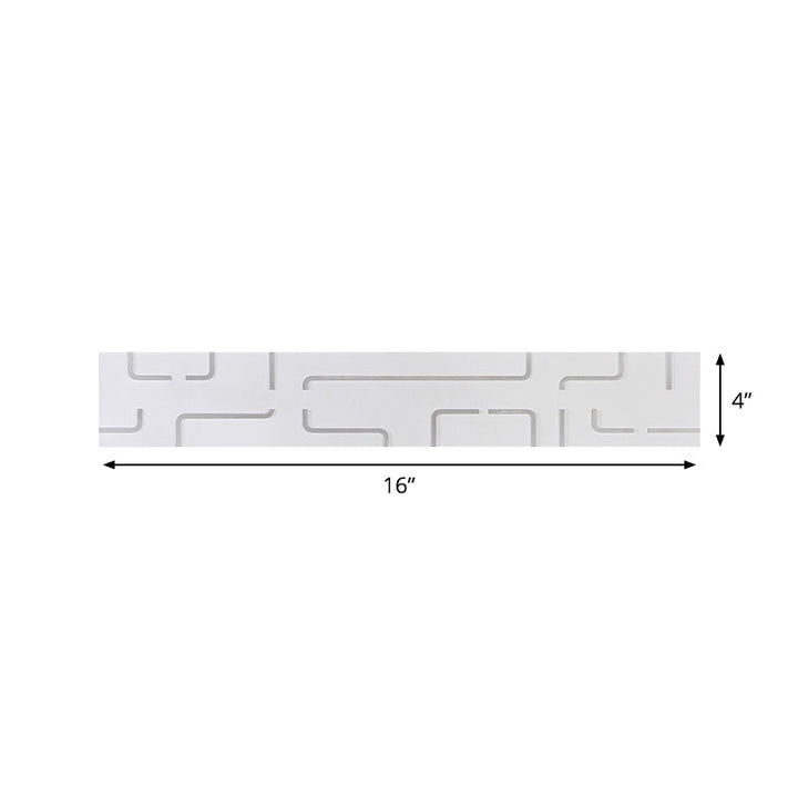 Lisslune | White etched rectangular wall light fixture Modern style LED acrylic wall-mounted vanity lamp in warm/white light