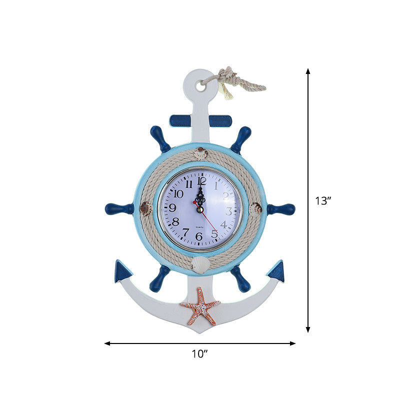 Skørter | Rudder Wall Lighting Children Metallic LED Blue Wall Lamp with Clock Design, Warm/White Light
