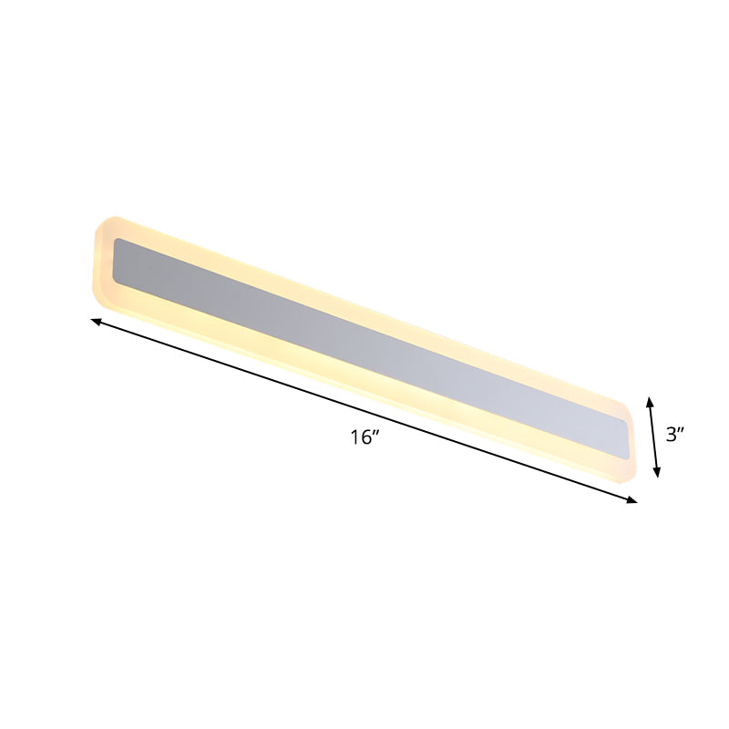 Lisslune | 16"/20.5" L LED Vanity Wall Lighting Modern Silver Vanity Light Fixture with Extended Metal Shade in Warm/White Light