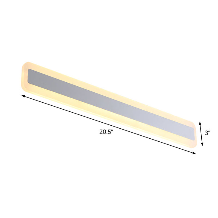 Lisslune | 16"/20.5" L LED Vanity Wall Lighting Modern Silver Vanity Light Fixture with Extended Metal Shade in Warm/White Light