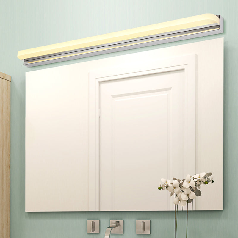 Lisslune | Cylinder Bar Light Modern Metal LED Shower Room Sink Lighting Fixture in Nickel, Warm/White Light