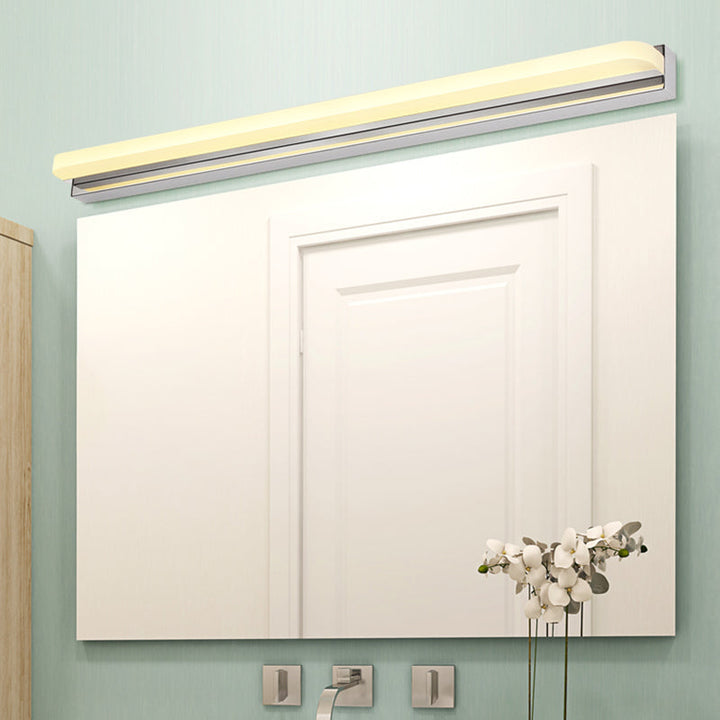 Lisslune | Cylinder Bar Light Modern Metal LED Shower Room Sink Lighting Fixture in Nickel, Warm/White Light