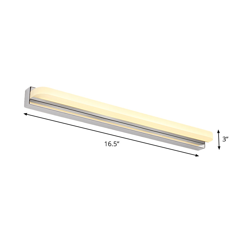 Lisslune | Cylinder Bar Light Modern Metal LED Shower Room Sink Lighting Fixture in Nickel, Warm/White Light