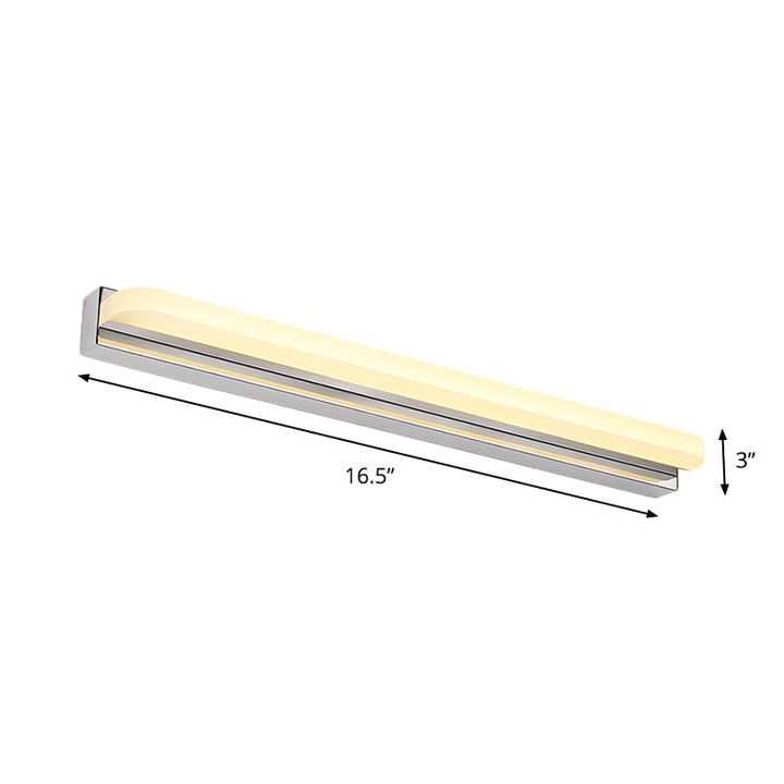 Lisslune | Cylinder Bar Light Modern Metal LED Shower Room Sink Lighting Fixture in Nickel, Warm/White Light
