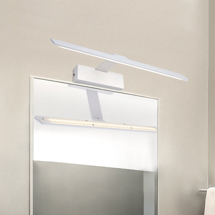 Lisslune | Simple LED Makeup Lighting Fixture White Streamlined Wall Lamp with Metal Shade in Warm/White Light, 17"/23" L