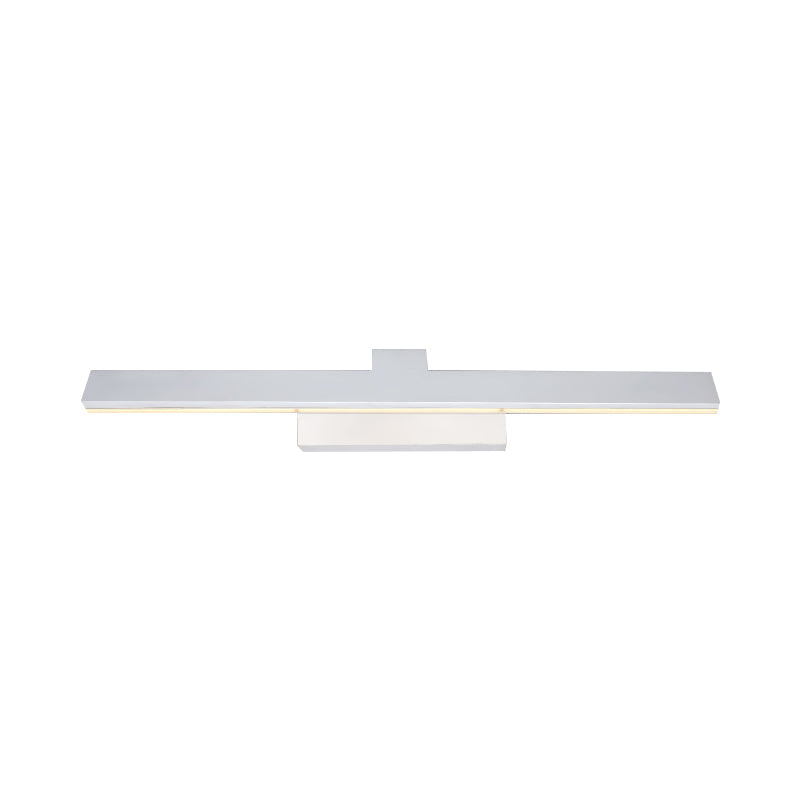 Lisslune | Simple LED Makeup Lighting Fixture White Streamlined Wall Lamp with Metal Shade in Warm/White Light, 17"/23" L