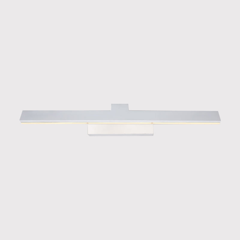 Lisslune | Simple LED Makeup Lighting Fixture White Streamlined Wall Lamp with Metal Shade in Warm/White Light, 17"/23" L