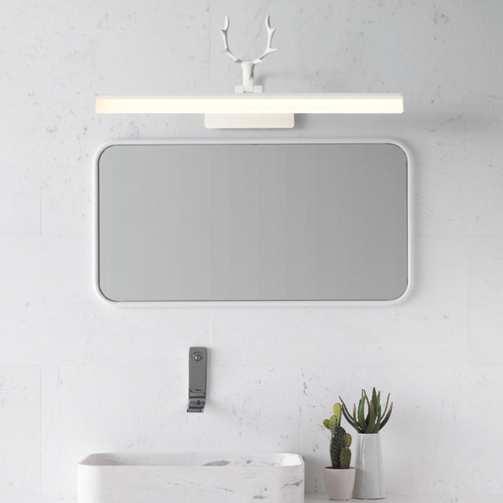 Lisslune | Rectangular Wall Light Modern Style Acrylic LED White Cosmetic Lighting with Warm/White Light and Metal Antler Design