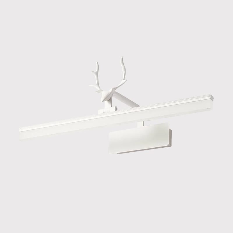 Lisslune | Rectangular Wall Light Modern Style Acrylic LED White Cosmetic Lighting with Warm/White Light and Metal Antler Design