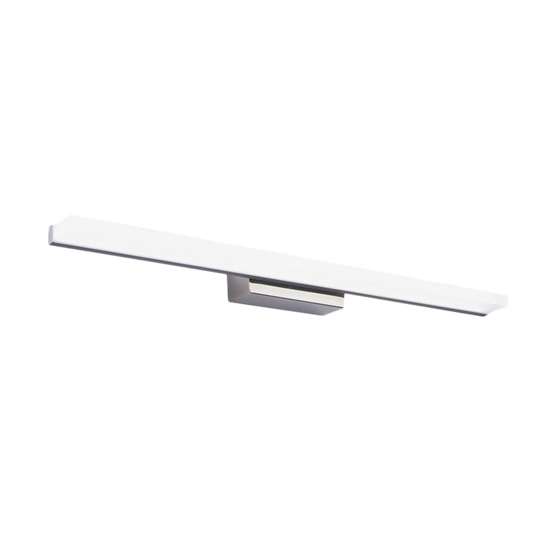 Lisslune | Linear Acrylic Makeup Mirror Light Simplicity LED Silver Wall-Mounted Lighting in Warm/White Light