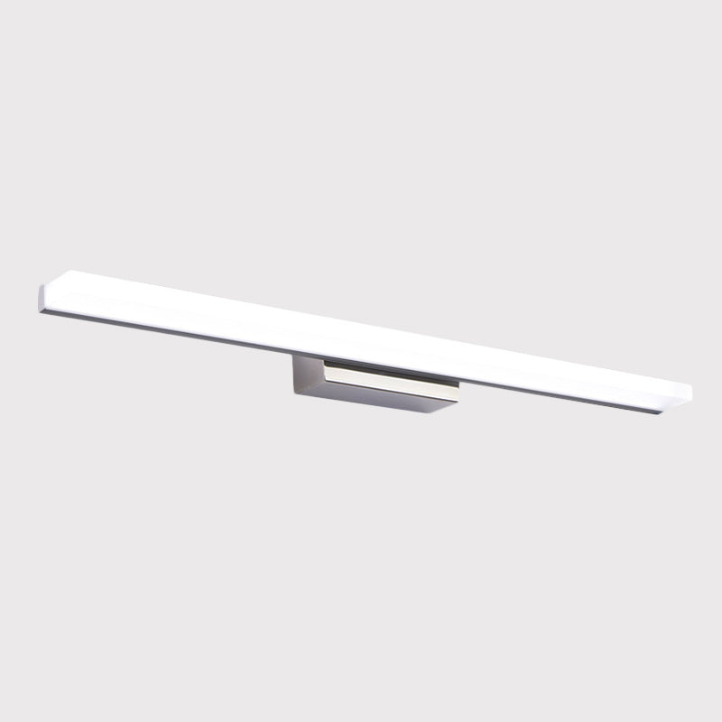 Lisslune | Linear Acrylic Makeup Mirror Light Simplicity LED Silver Wall-Mounted Lighting in Warm/White Light