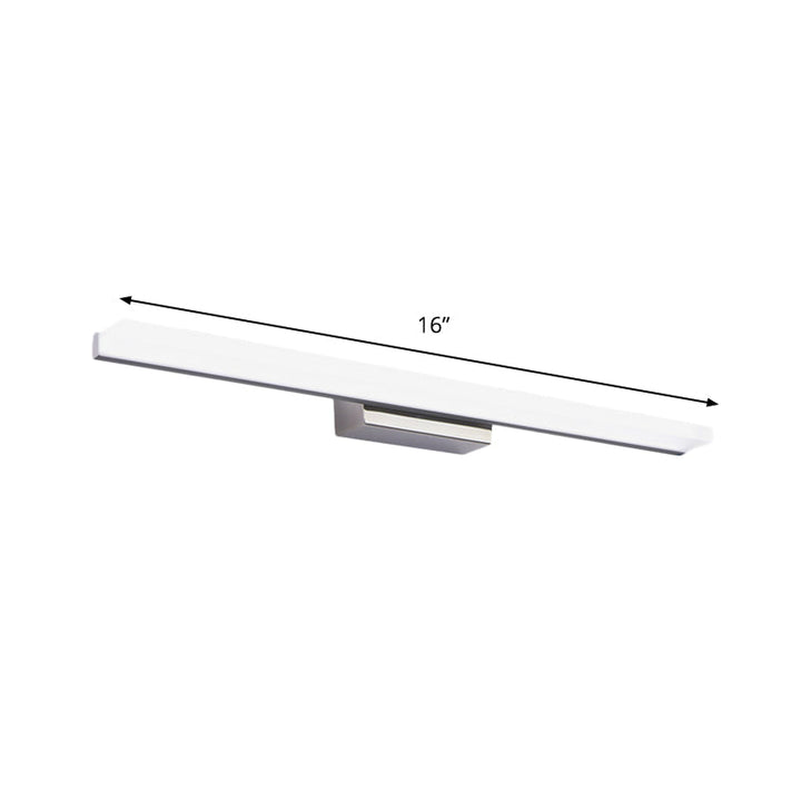 Lisslune | Linear Acrylic Makeup Mirror Light Simplicity LED Silver Wall-Mounted Lighting in Warm/White Light