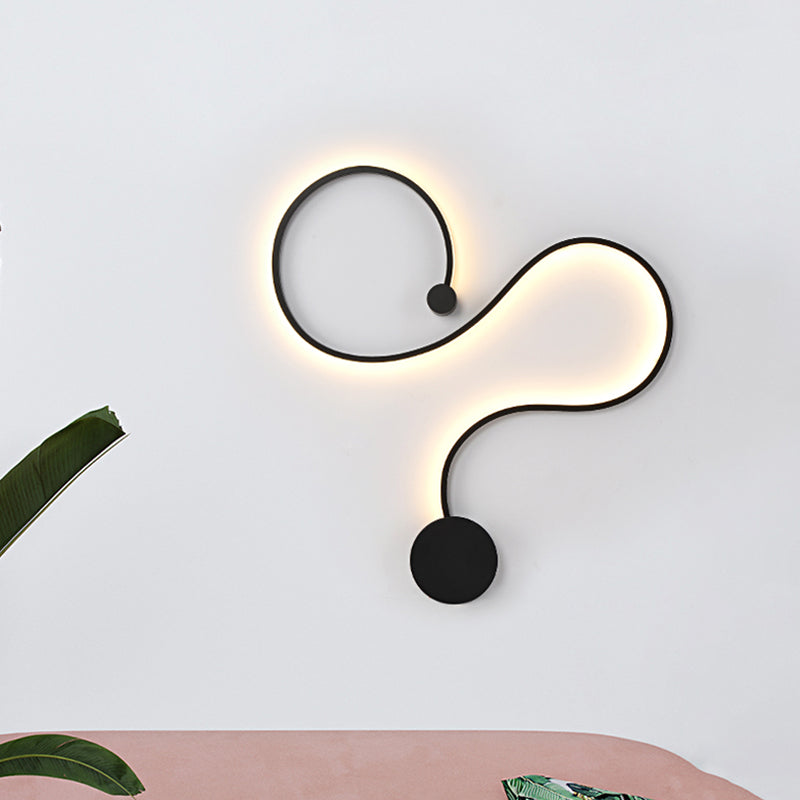 Skørter | Metallic snake-shaped wall-mounted lighting Simplicity 25.5"/50" W LED wall lamp in black, warm/cool white light