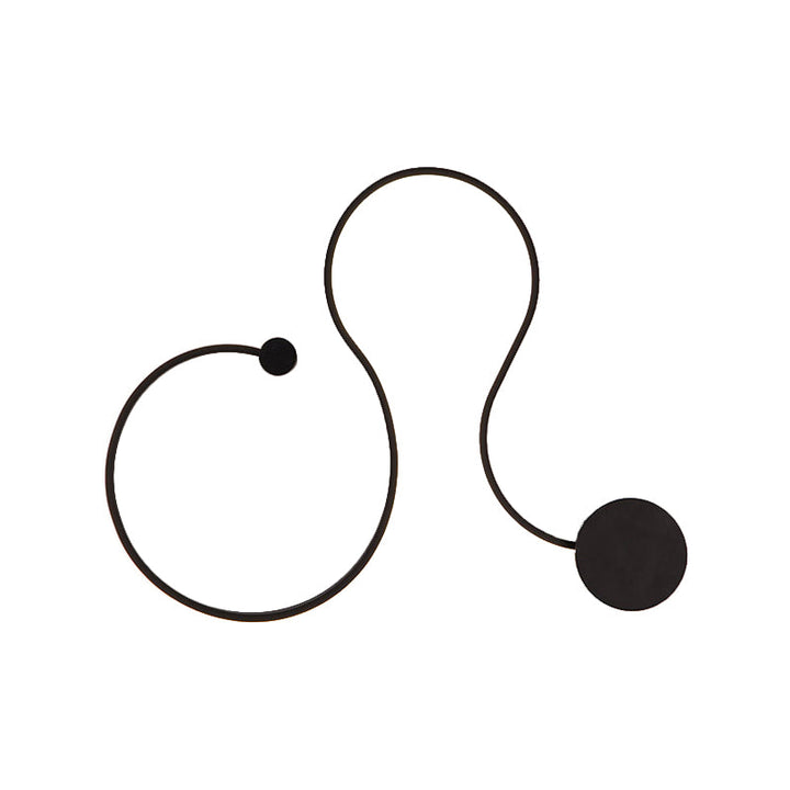 Skørter | Metallic snake-shaped wall-mounted lighting Simplicity 25.5"/50" W LED wall lamp in black, warm/cool white light