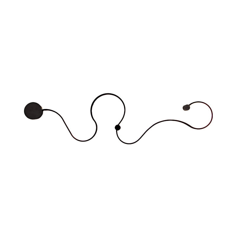 Skørter | Metallic snake-shaped wall-mounted lighting Simplicity 25.5"/50" W LED wall lamp in black, warm/cool white light