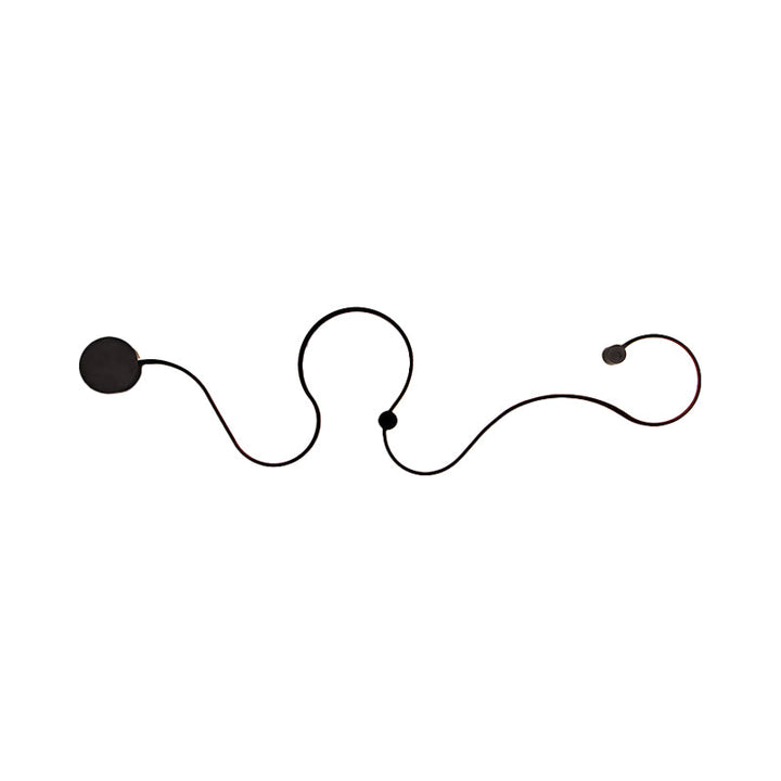 Skørter | Metallic snake-shaped wall-mounted lighting Simplicity 25.5"/50" W LED wall lamp in black, warm/cool white light