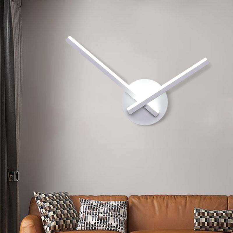 Lisslune | Overlapping Lines Metallic Wall Lighting Simplicity Black/White LED Wall Lamp with Round Backplate, Warm/White Light
