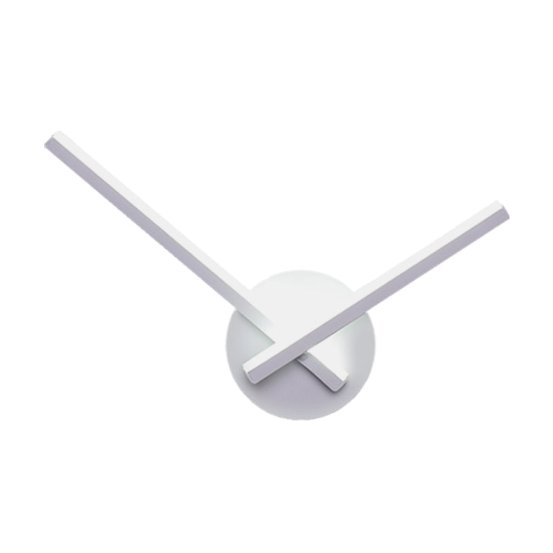 Lisslune | Overlapping Lines Metallic Wall Lighting Simplicity Black/White LED Wall Lamp with Round Backplate, Warm/White Light