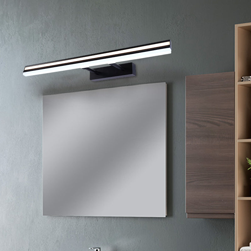 Lisslune | Modern Rectangular Vanity Light Metal LED Bathroom Wall Light in Black with Double Arm