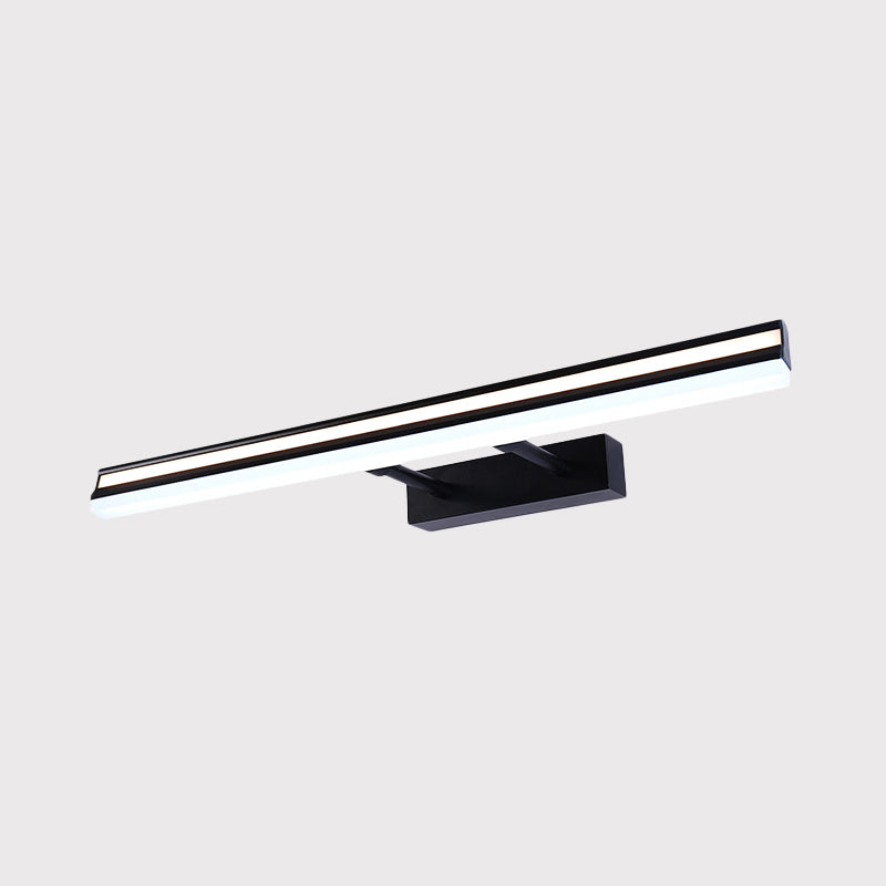 Lisslune | Modern Rectangular Vanity Light Metal LED Bathroom Wall Light in Black with Double Arm