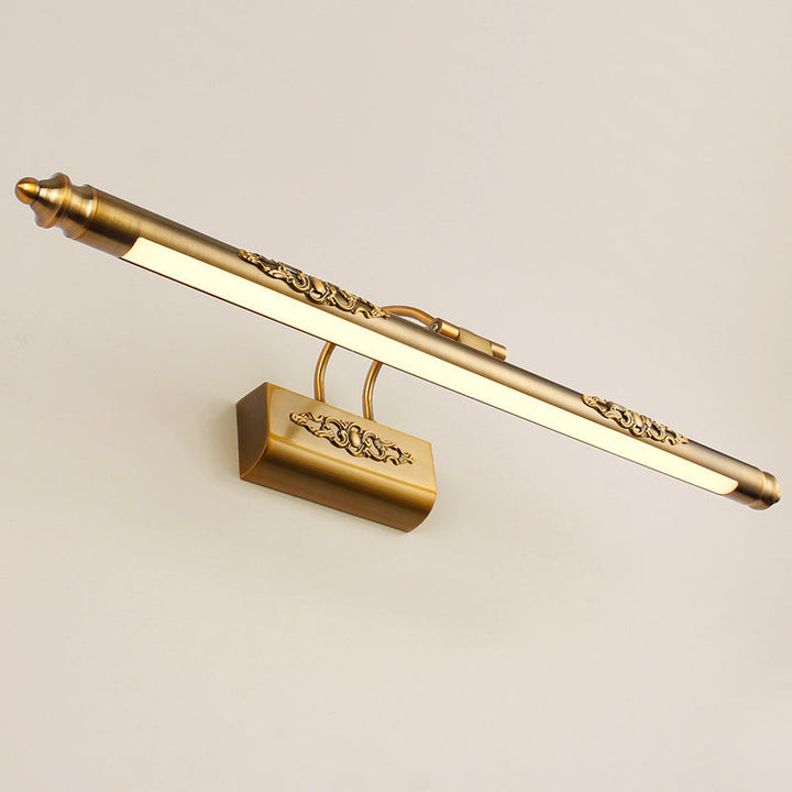 Lisslune | Metal Streamlined Wall Sink Light Contemporary LED Brass Wall Lamps Ideas with Curved Arm in Warm/White Light