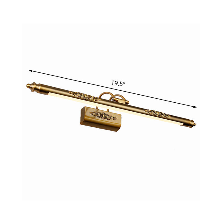 Lisslune | Metal Streamlined Wall Sink Light Contemporary LED Brass Wall Lamps Ideas with Curved Arm in Warm/White Light