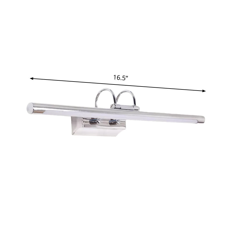 Lisslune | Slim Metal Wall Lamp Modernity LED Chrome Lighting Ideas with Double Arm in Warm/White Light for the Bathroom