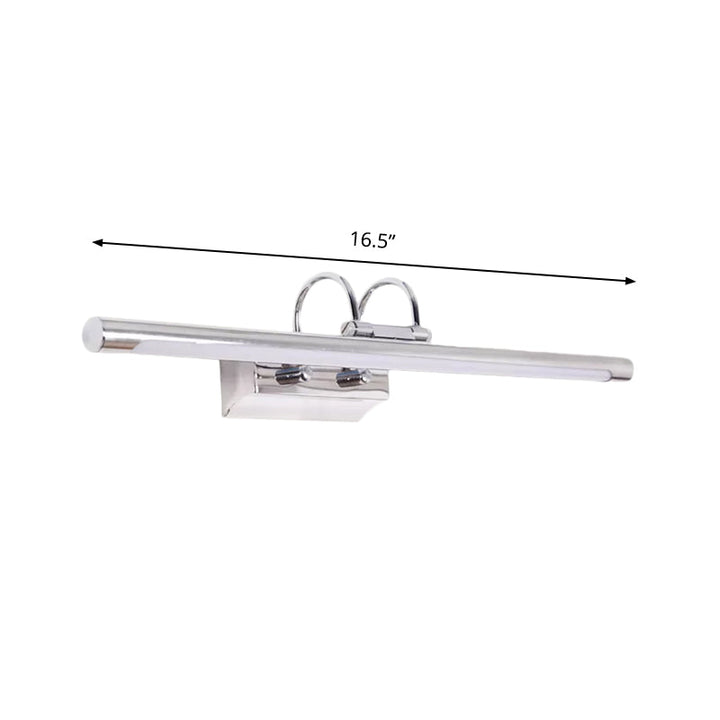 Lisslune | Slim Metal Wall Lamp Modernity LED Chrome Lighting Ideas with Double Arm in Warm/White Light for the Bathroom