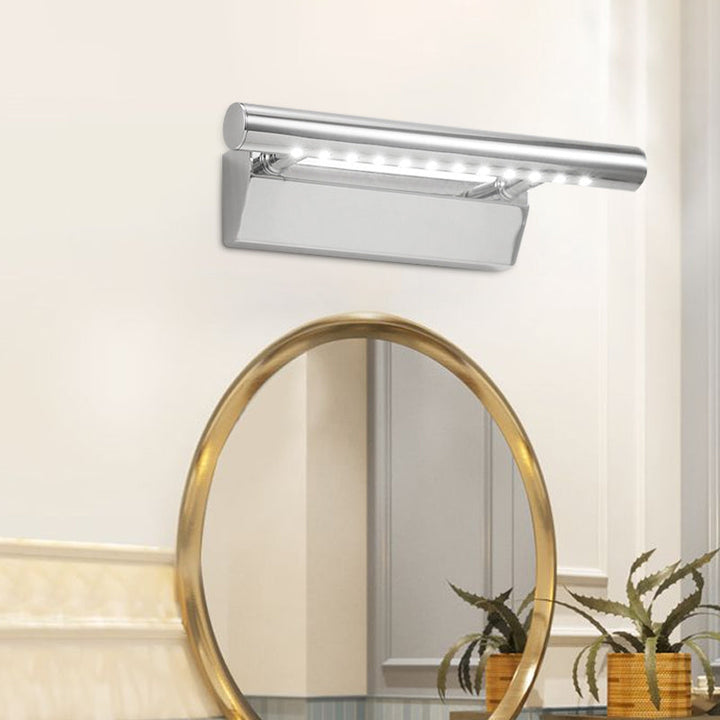 Lisslune | Extended Vanity Lighting Ideas Modernism Metal LED Bathroom Wall Lamp in Chrome, Warm/White Light