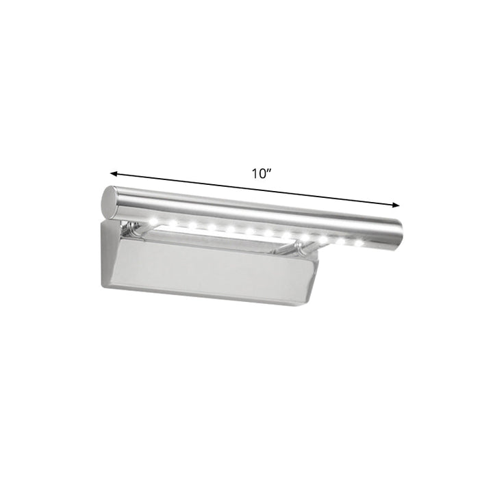 Lisslune | Extended Vanity Lighting Ideas Modernism Metal LED Bathroom Wall Lamp in Chrome, Warm/White Light