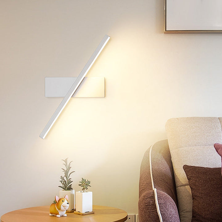 Lisslune | Linear Wall Sconce contemporary metallic black/white LED wall light with warm/white light