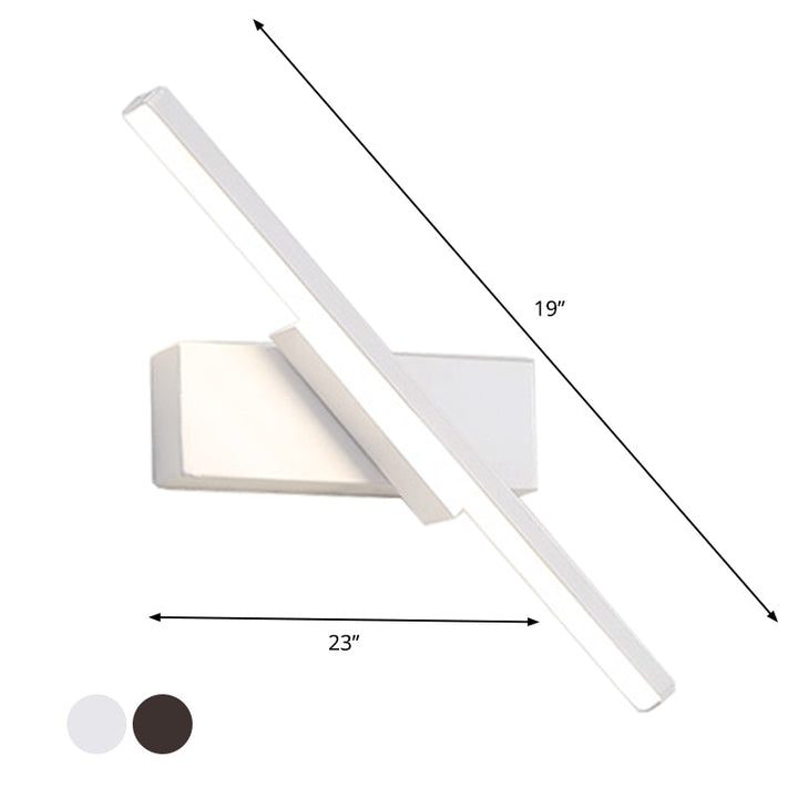Lisslune | Linear Wall Sconce contemporary metallic black/white LED wall light with warm/white light